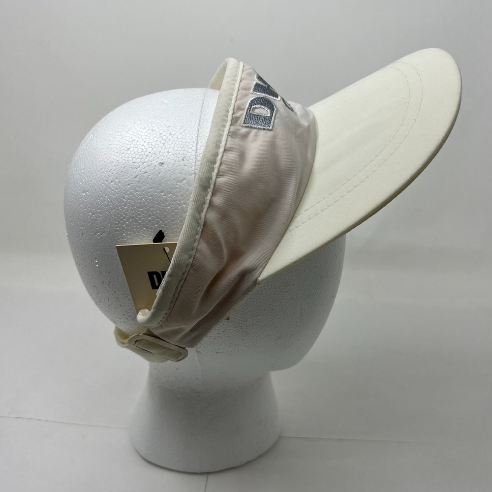DKNY Visor Women OSFA White Vintage USA Taslan Nylon Embroidered Logo Hat - Picture 4 of 9